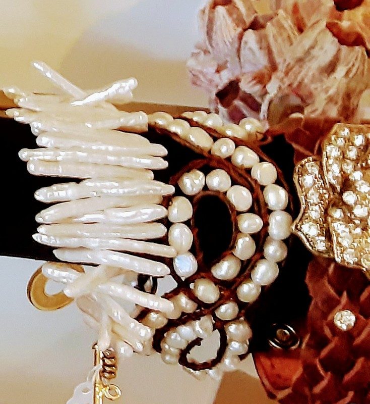 coral bracelets are on display