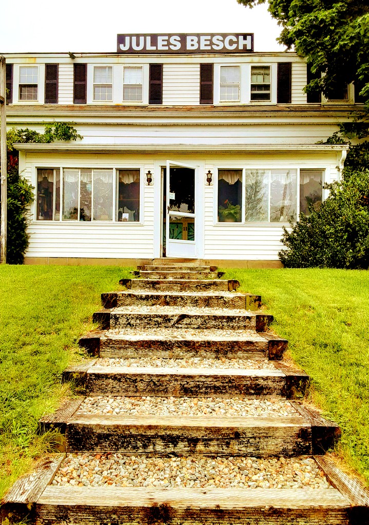 Steps lead up to a stationary store