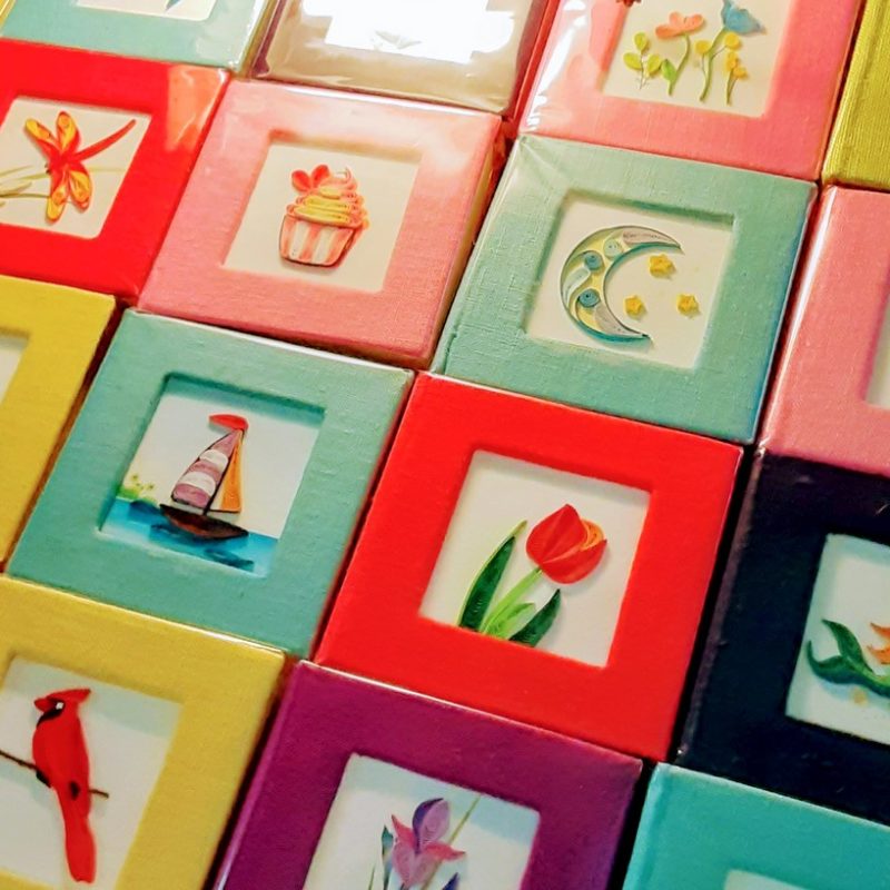 colorful not pads are on display for sale